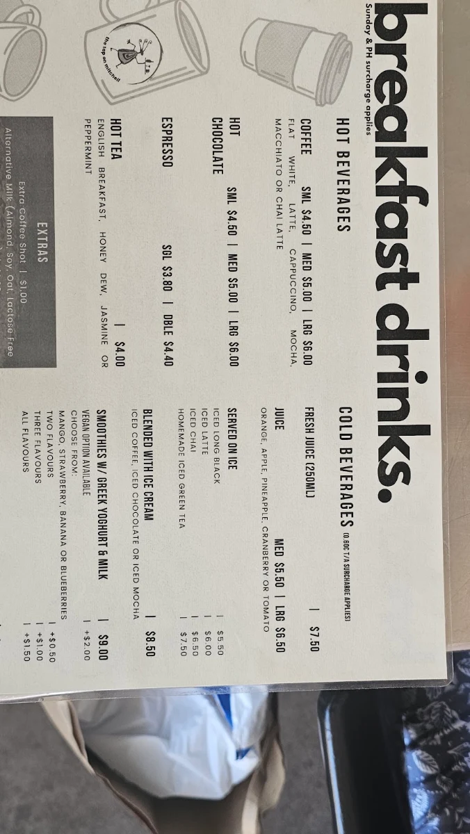 Menu, The Tap