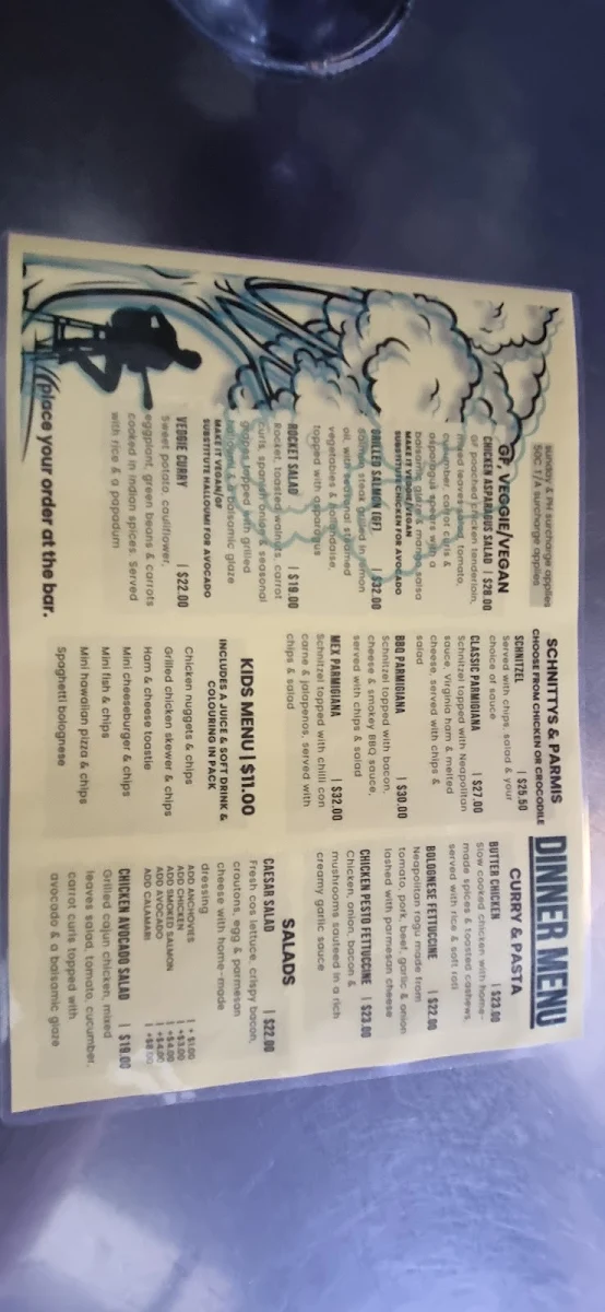 Menu, The Tap