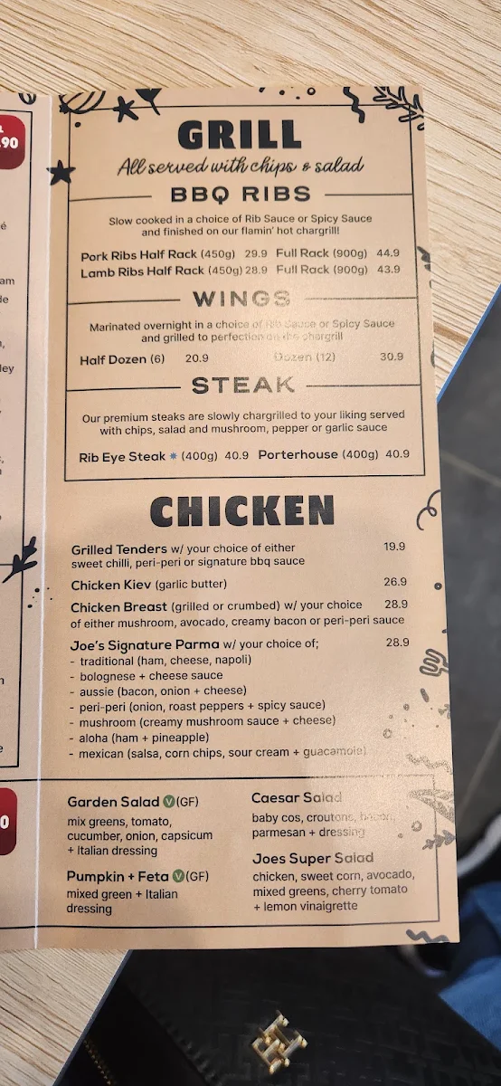 Menu, Smokin Joe's Pizza & Grill - Mambourin