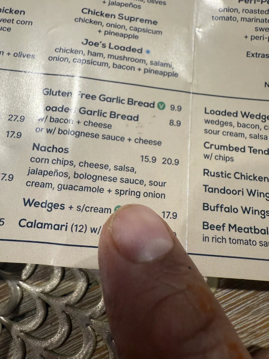 Menu, Smokin Joe's Pizza & Grill - Mambourin