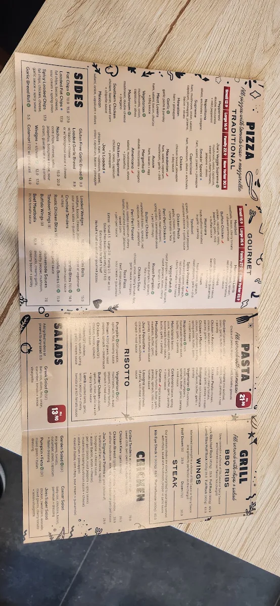 Menu, Smokin Joe's Pizza & Grill - Mambourin