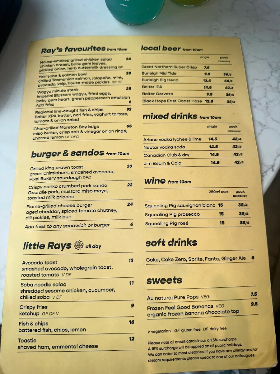 Menu, 26 & Sunny