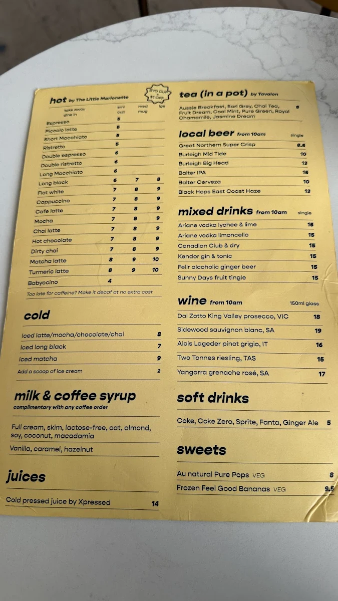 Menu, 26 & Sunny