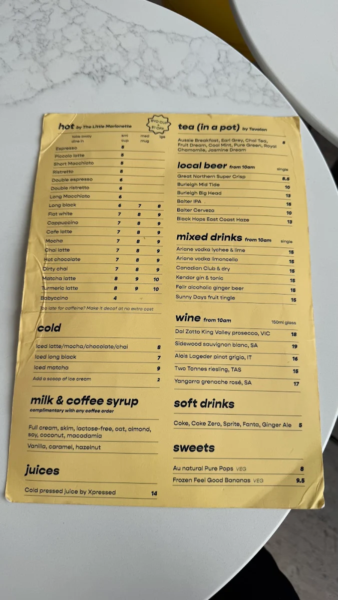 Menu, 26 & Sunny