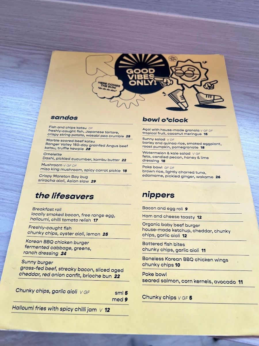 Menu, 26 & Sunny