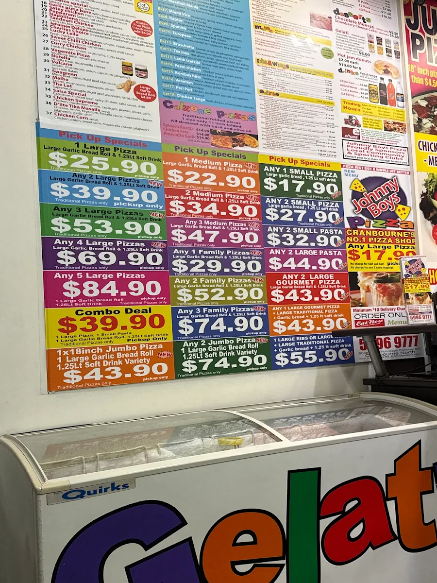 Menu, Johnny Boys Pizza - Cranbourne North | Support Local Order Direct from our website