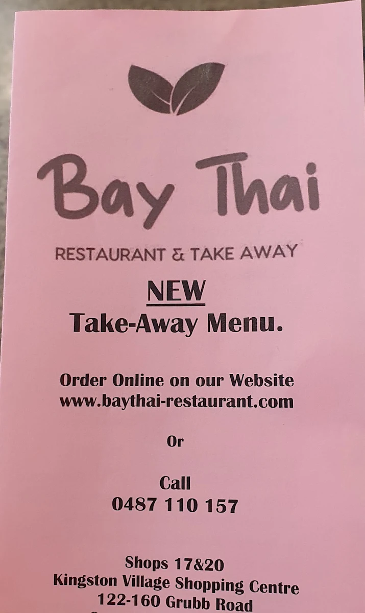 Menu, Bay Thai