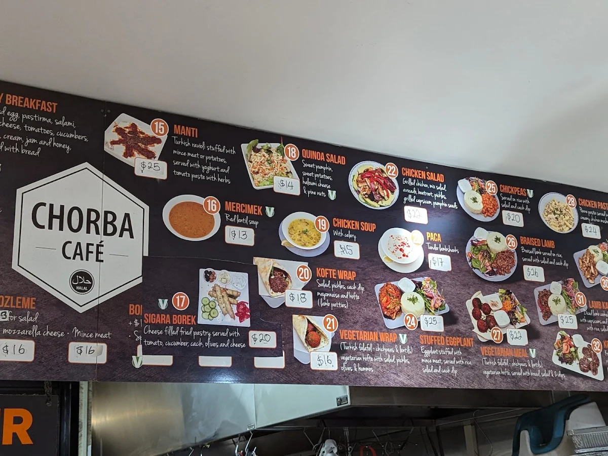 Menu, Chorba Cafe