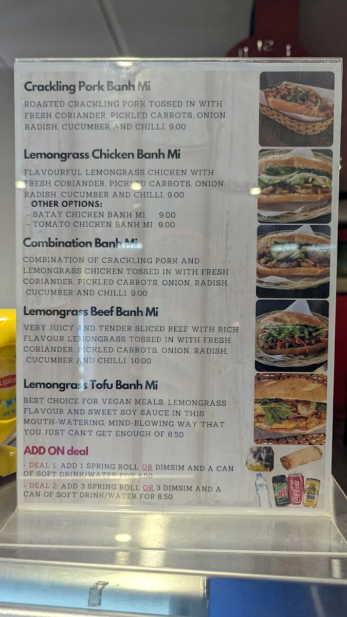 Menu, Lemongrass Vietnamese Restaurant Seaton