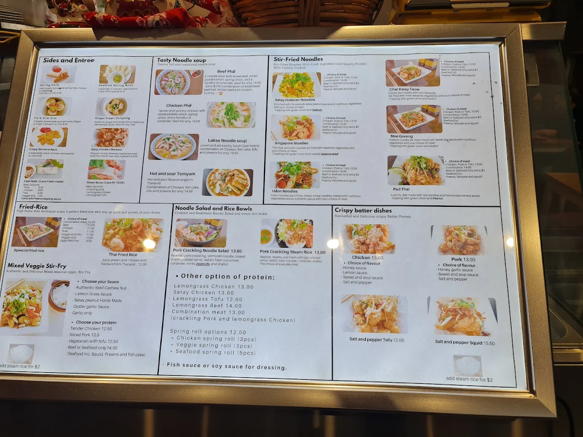Menu, Lemongrass Vietnamese Restaurant Seaton