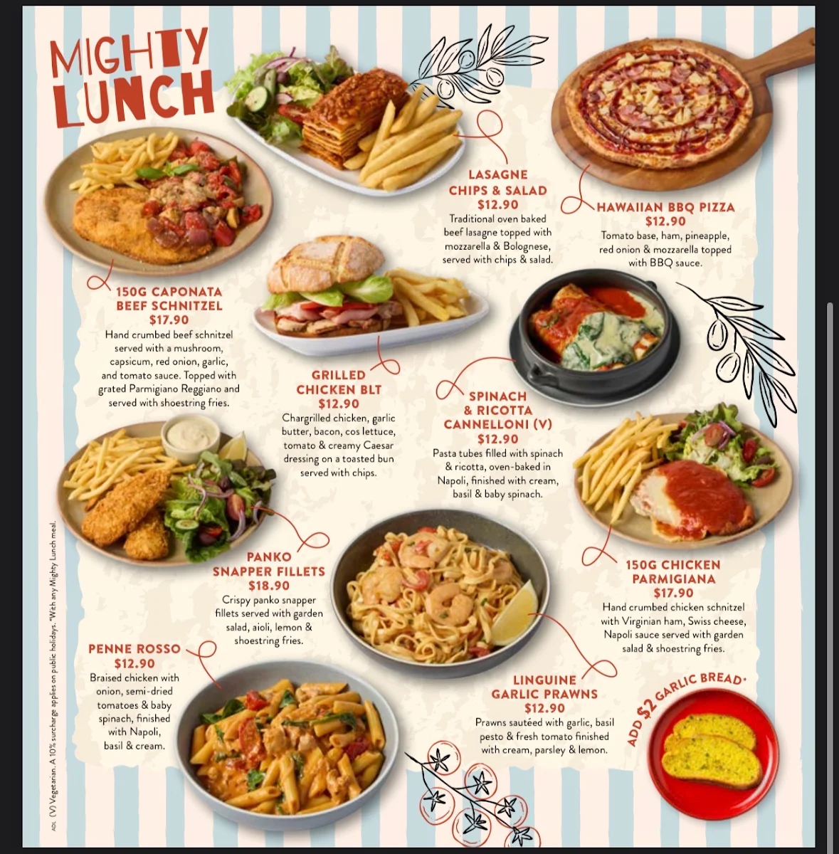 Menu, Fasta Pasta Reynella