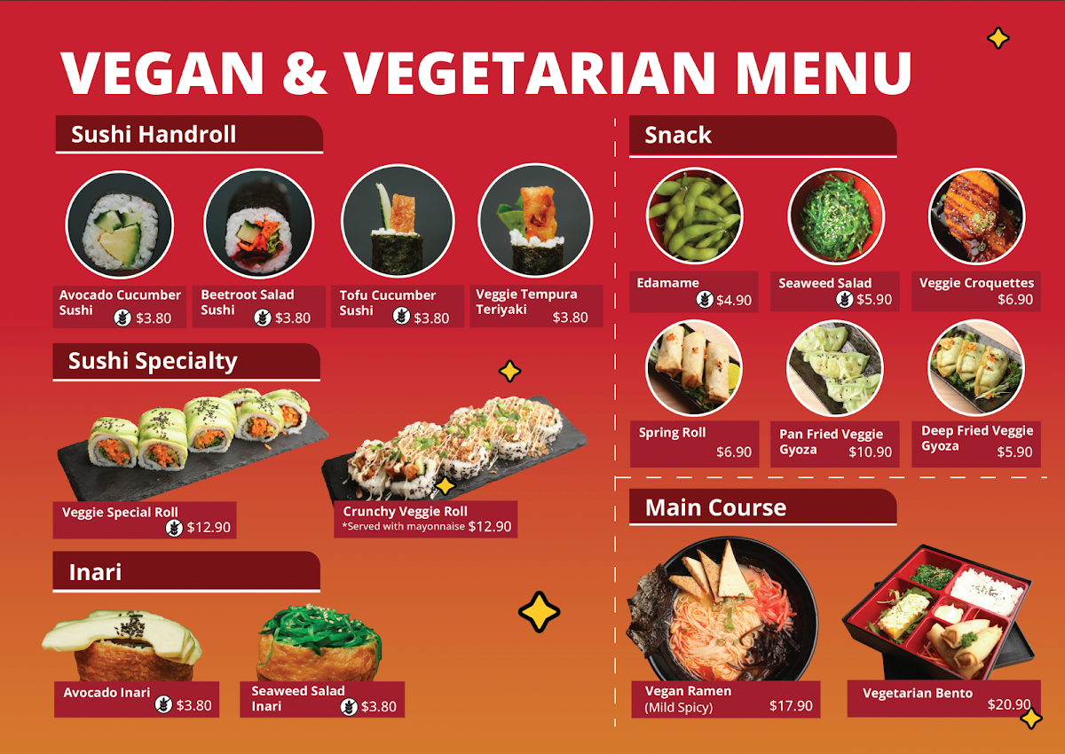 Menu, Pika Sushi Drouin