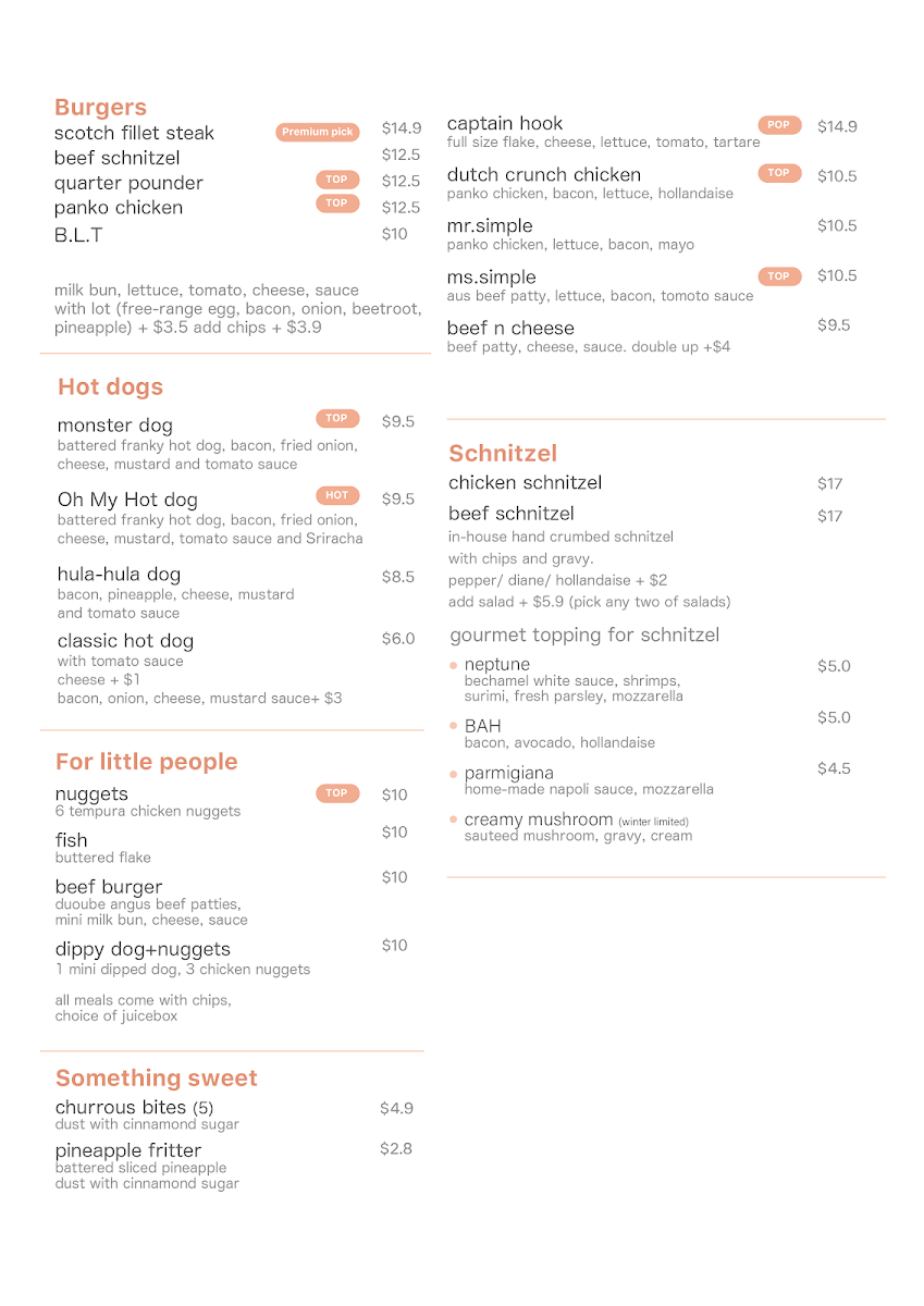 Menu, something to eat 5280