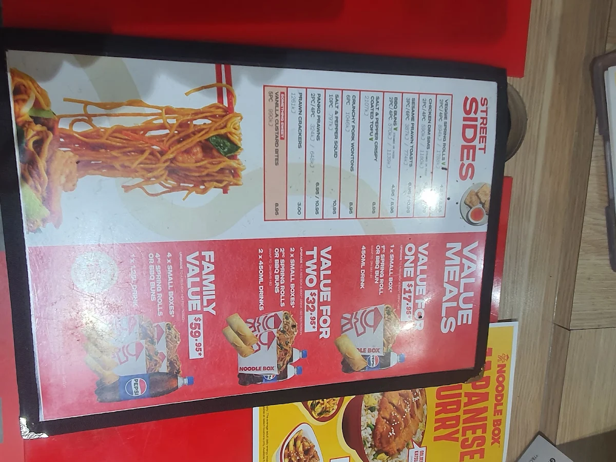 Menu, Noodle Box Melton