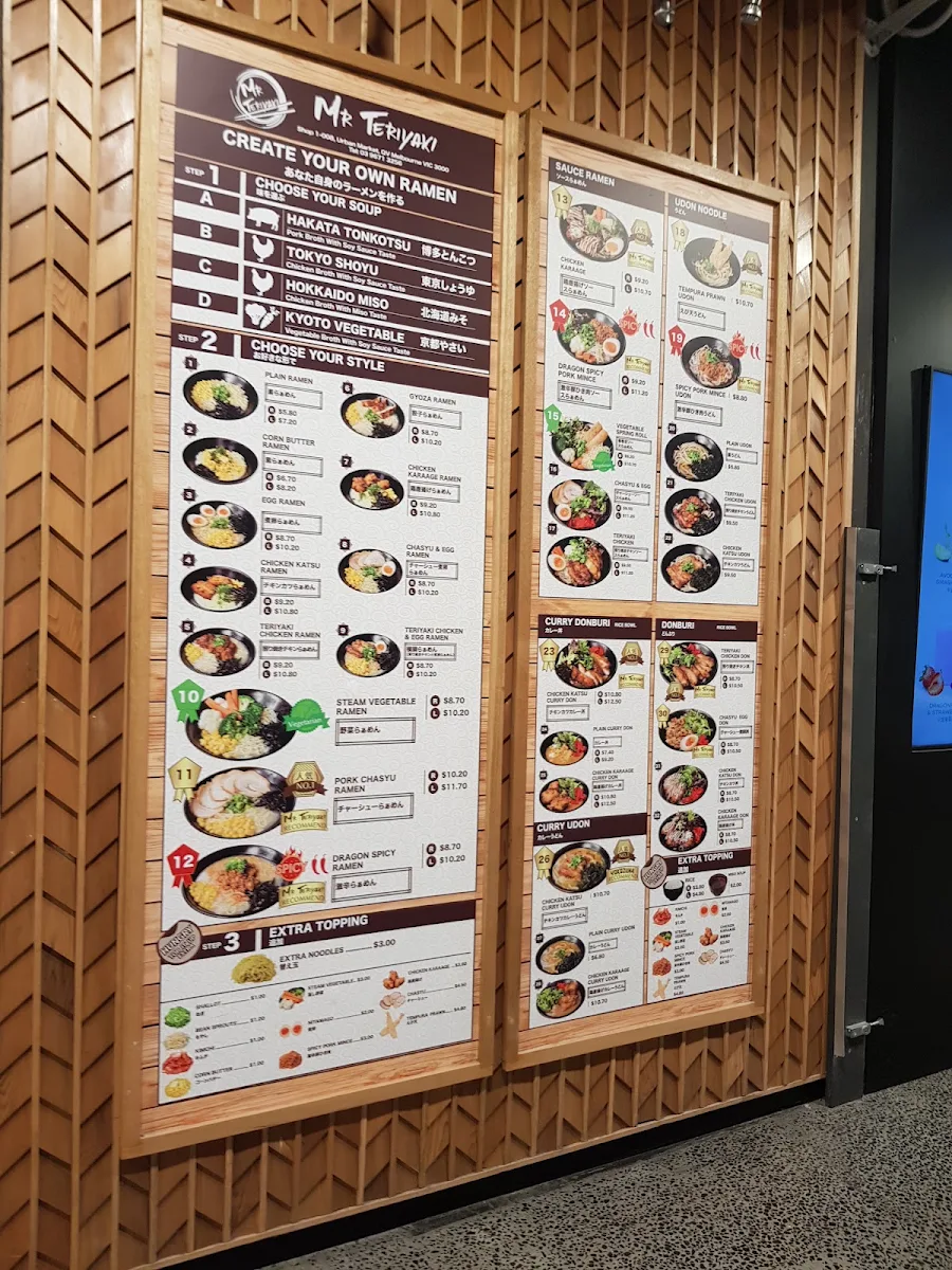 Menu, Mr Teriyaki
