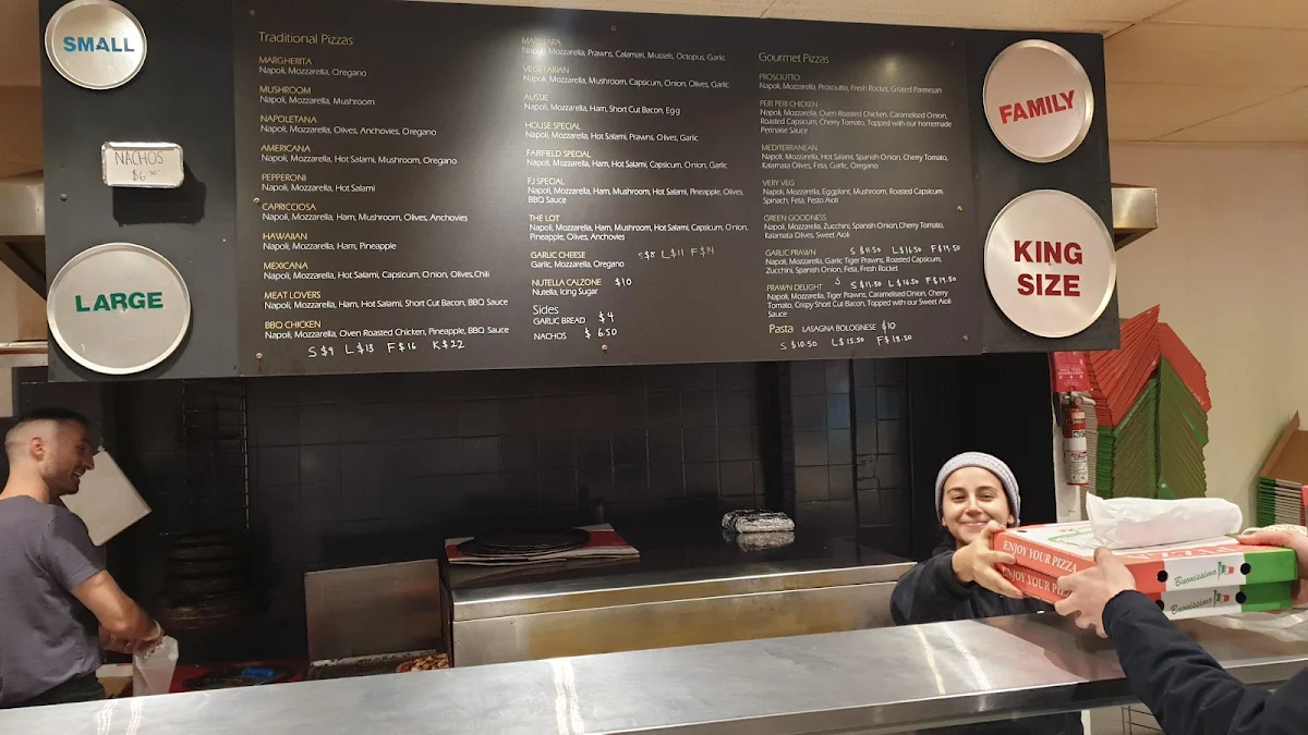 Menu, Fairfield Pizza