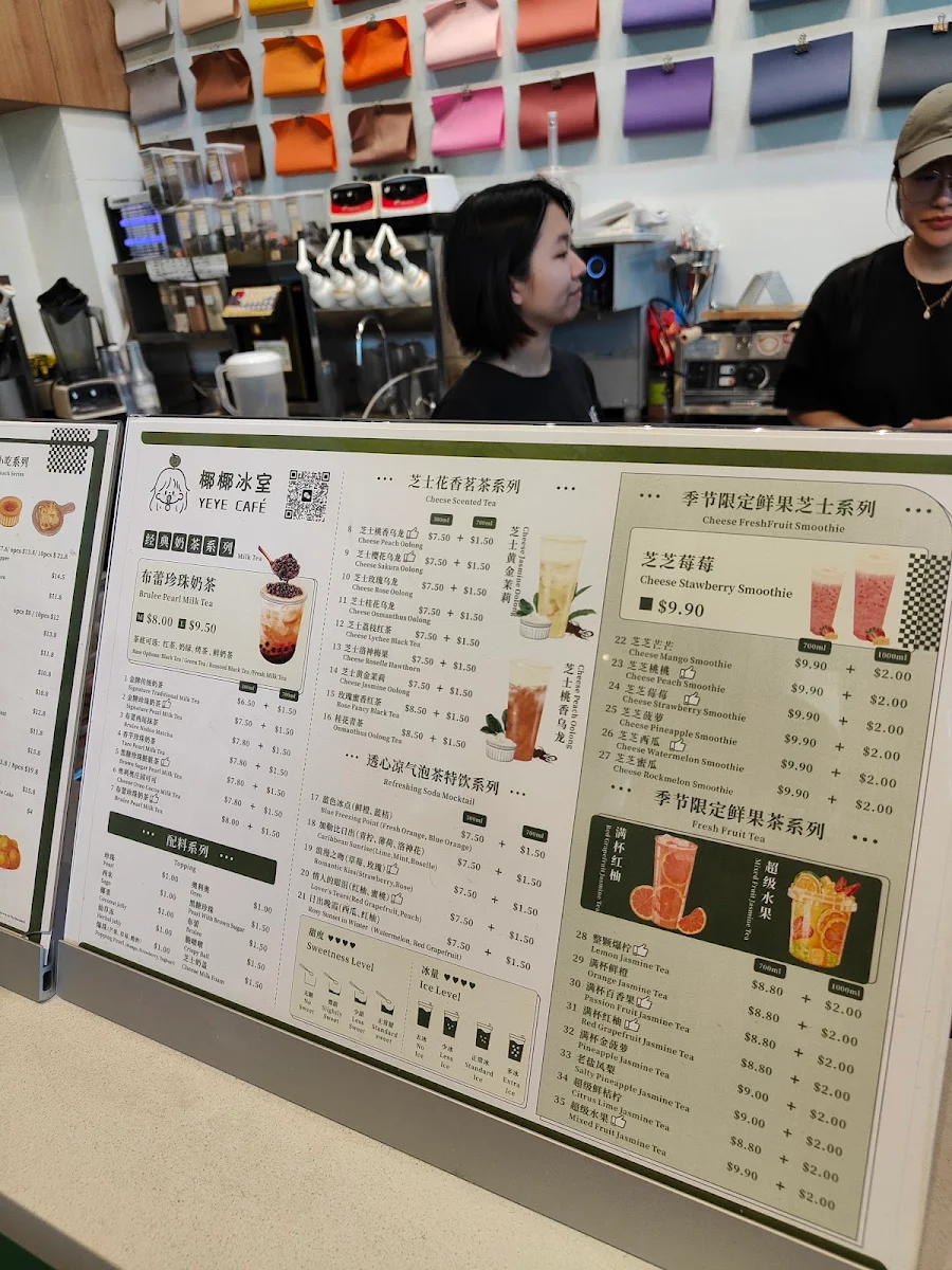 Menu, Yeye Cafe