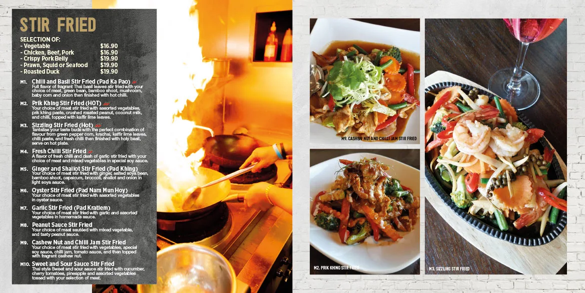 Menu, The Signature Thai Cuisine