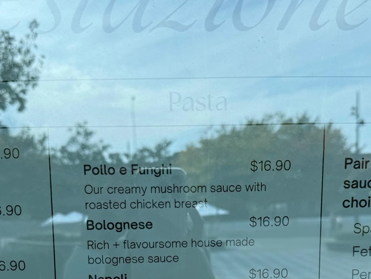 Menu, Caffe Stazione