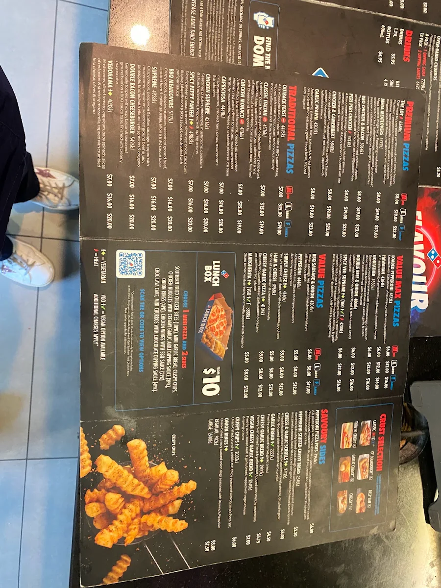 Menu, Domino's Pizza North Melbourne