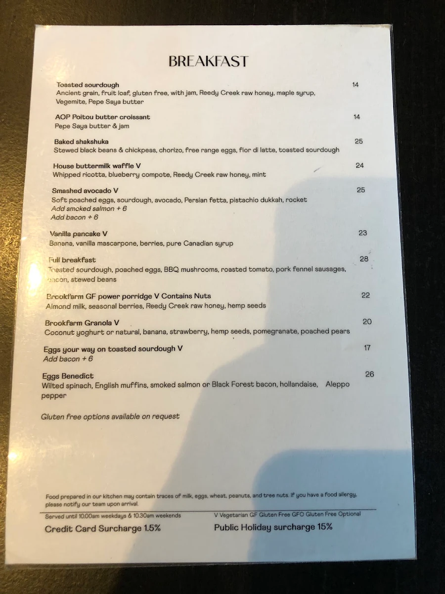 Menu, Ostani