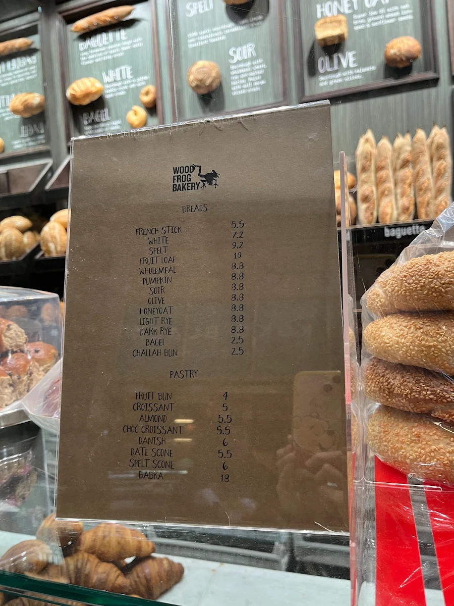 Menu, Woodfrog Bakery Queen Victoria Market