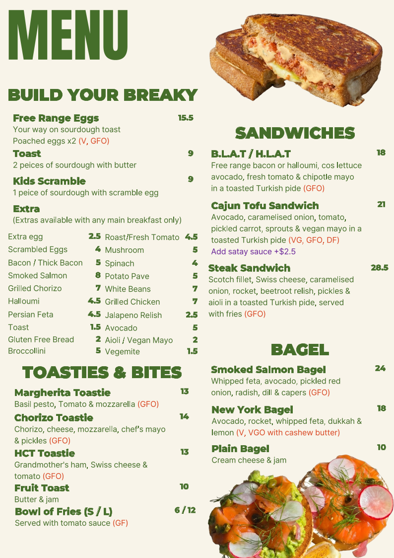 Menu, A Minor Place.