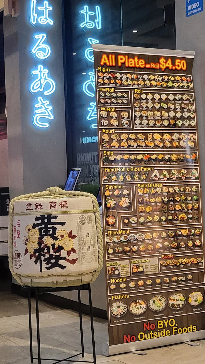 Menu, Sushi Paradise Valley Metro