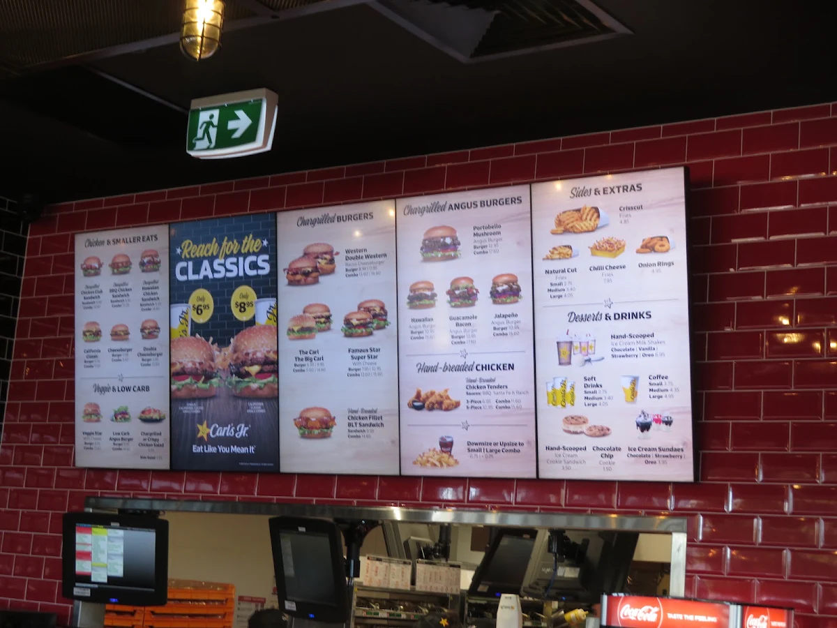 Menu, Carl's Jr. West Lakes