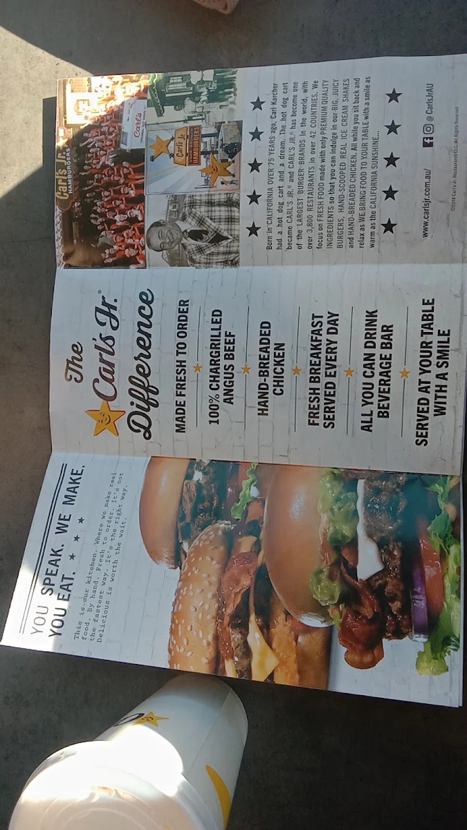 Menu, Carl's Jr. West Lakes