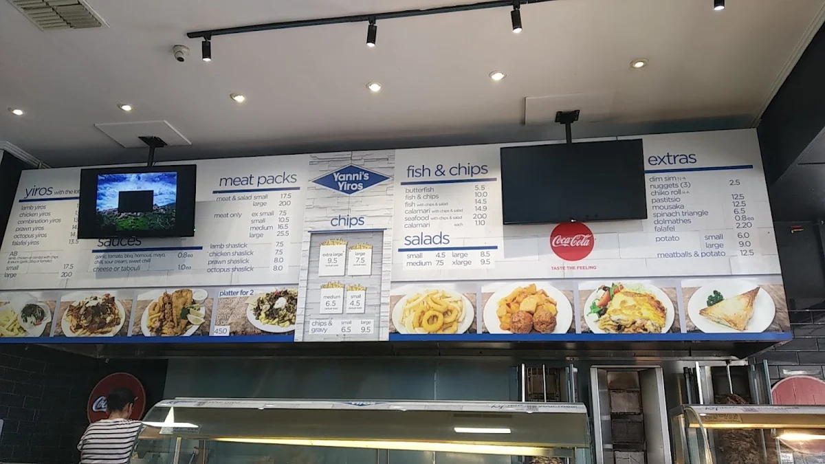 Menu, Yanni's Yiros Norwood