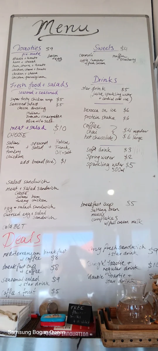 Menu, Hope Coffee & Sandwiches