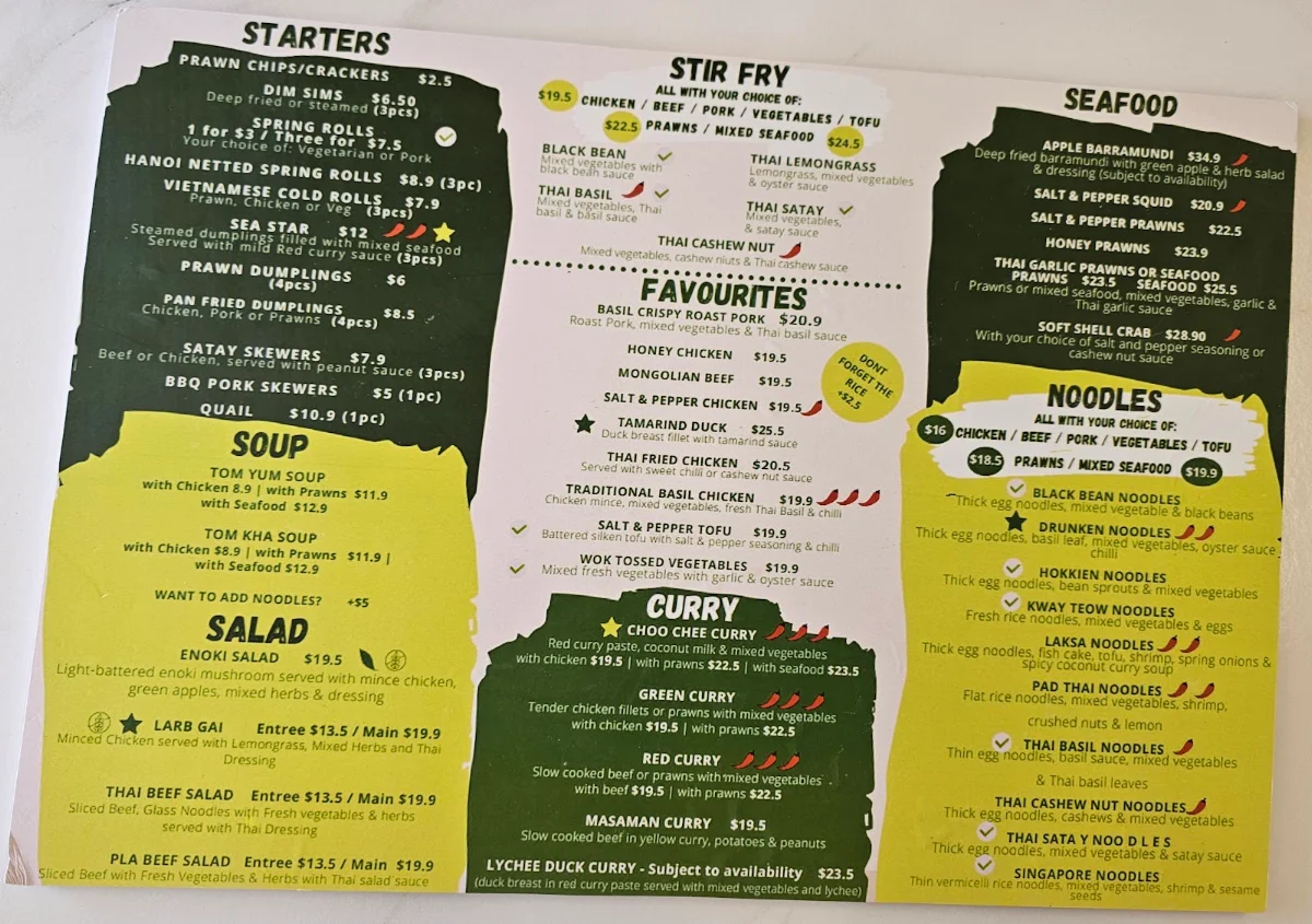 Menu, Viet-Thai Signatures
