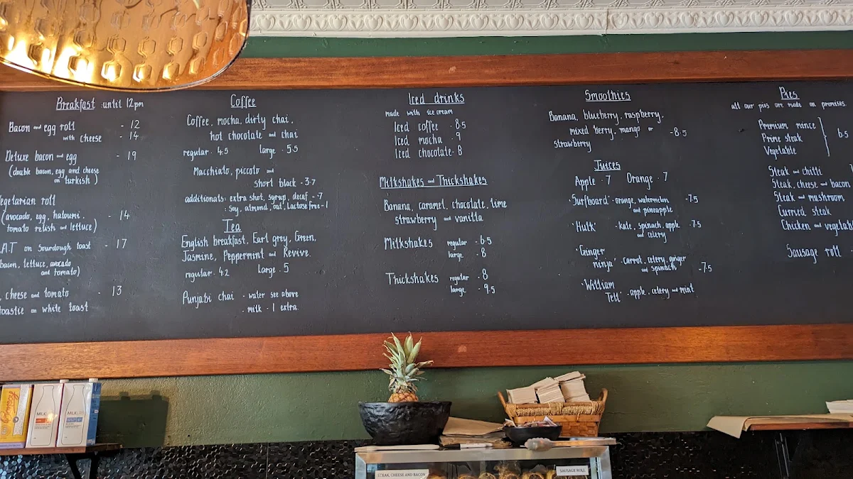 Menu, Fed Blue Mountains