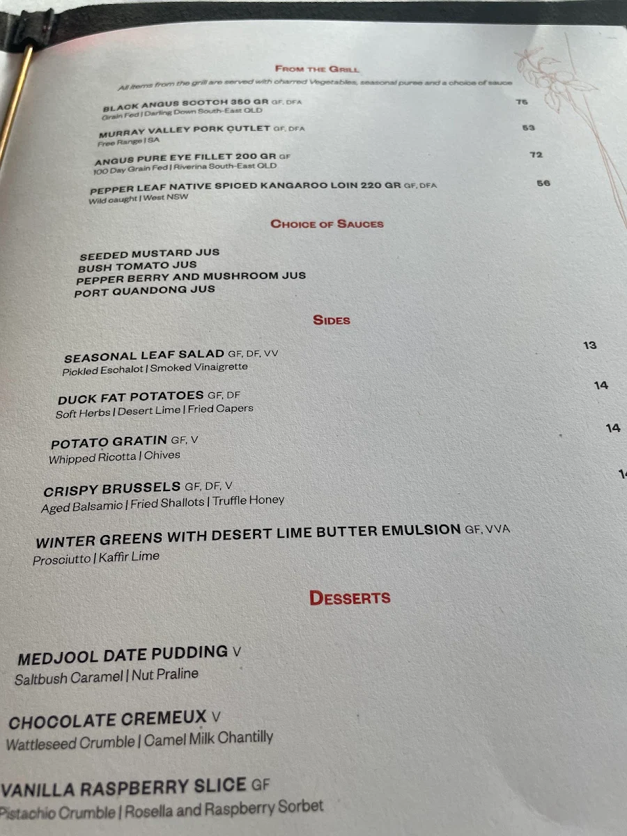 Menu, Arnguli Grill & Restaurant