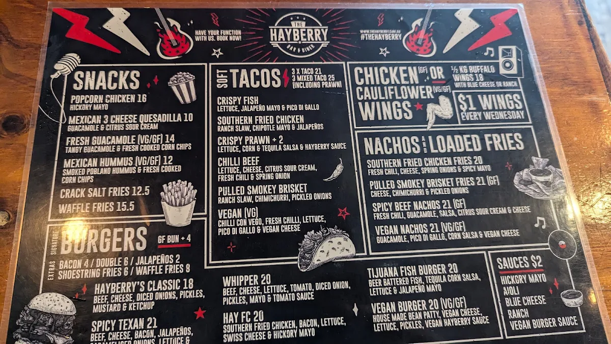 Menu, The Hayberry Diner & Bar