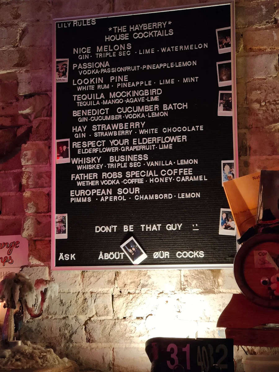 Menu, The Hayberry Diner & Bar