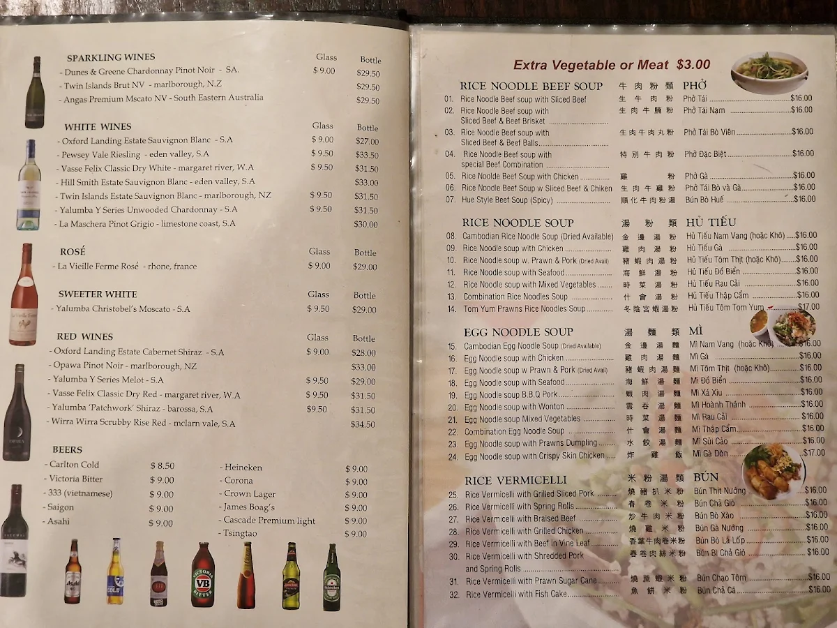 Menu, Viet Star