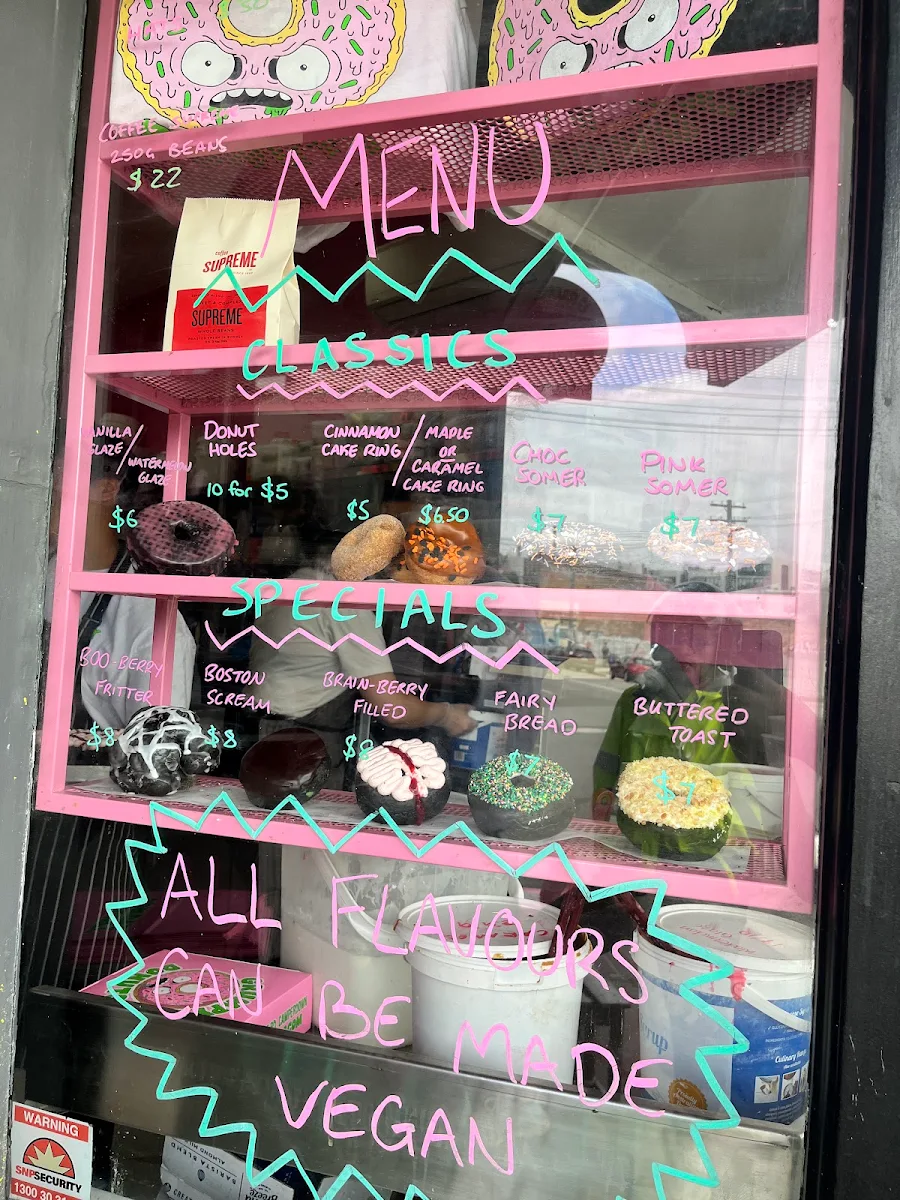 Menu, Grumpy Donuts