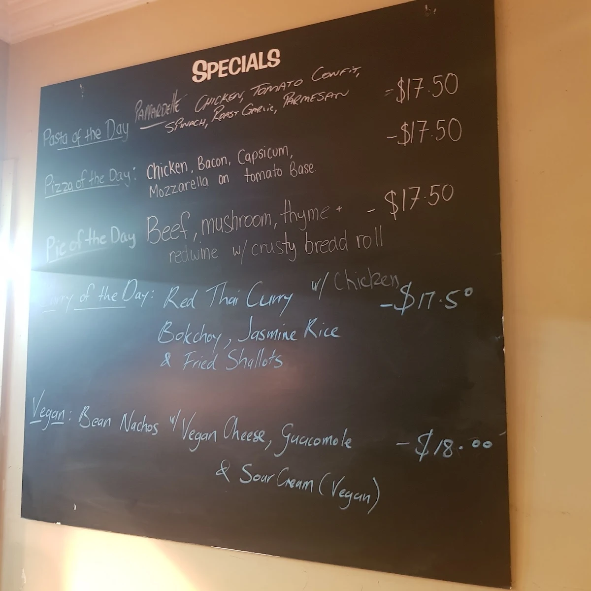 Menu, Finnian's Irish Tavern