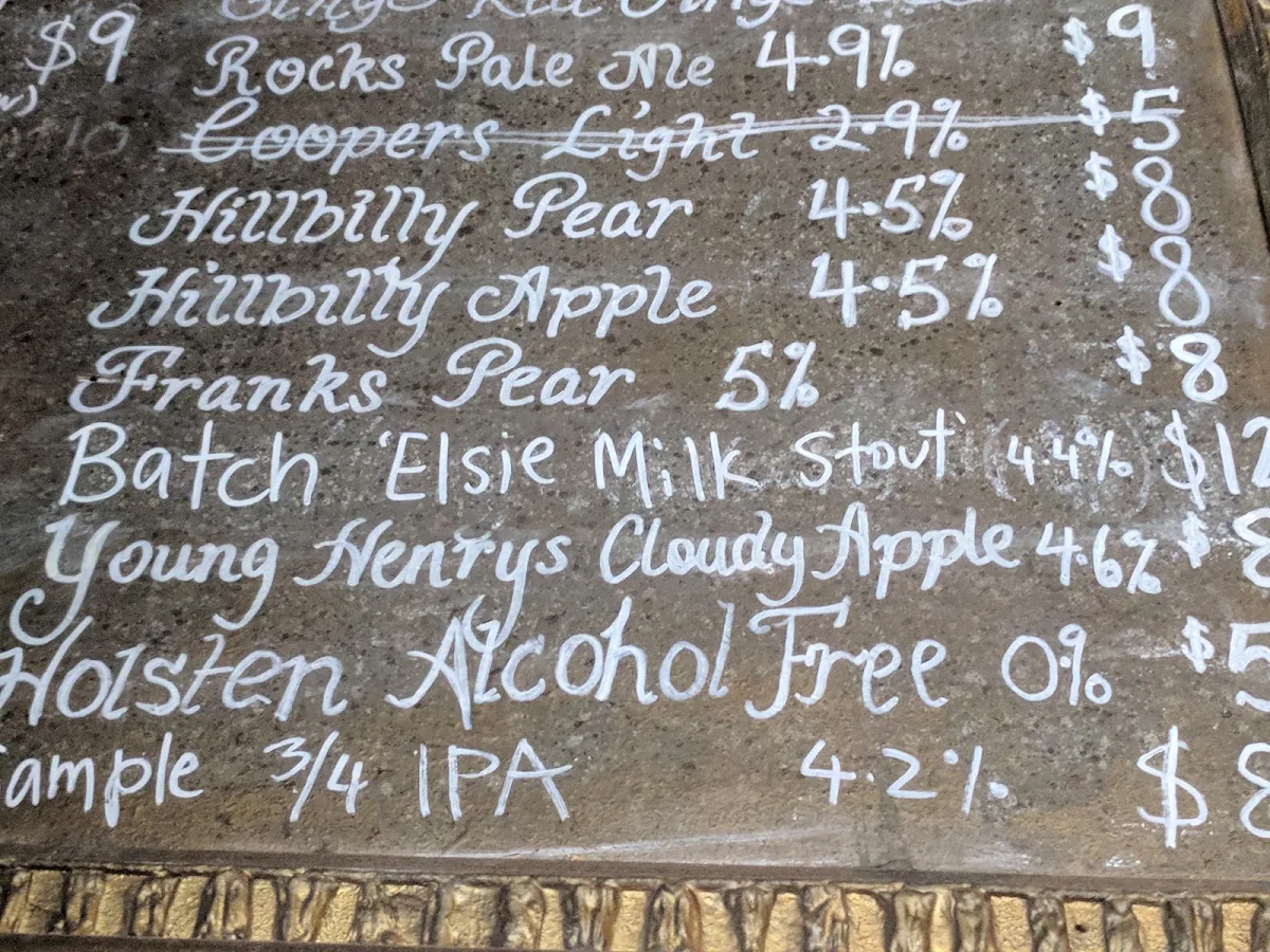 Menu, The Temperance Society