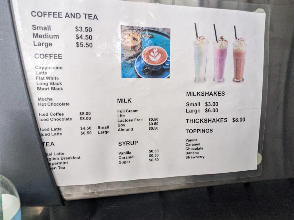 Menu, Riverside Kiosk