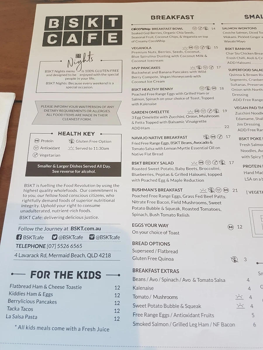 Menu, BSKT