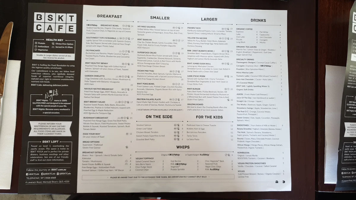 Menu, BSKT