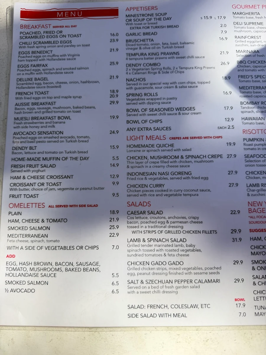 Menu, Dendy Deli