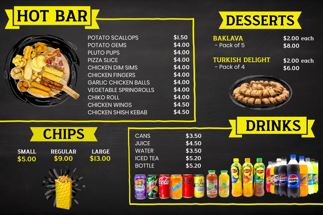 Menu, Kebab Star
