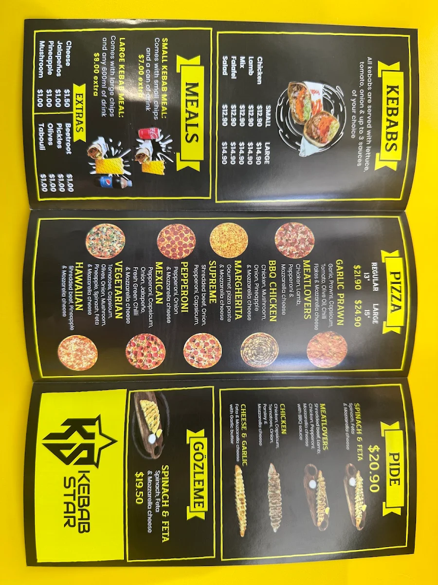 Menu, Kebab Star