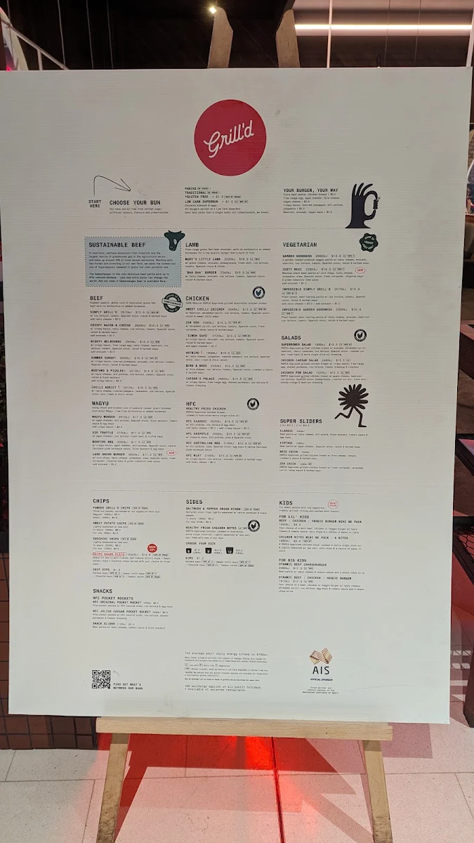 Menu, Grill'd Burgers - Eastland