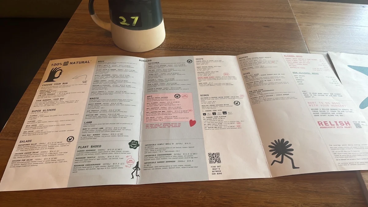 Menu, Grill'd Burgers - Eastland