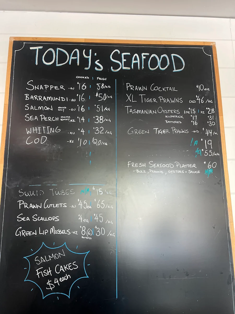 Menu, Everton Plaza Seafoods